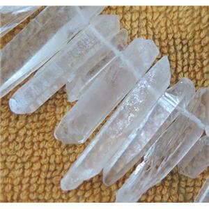 clear quartz bead, stick, freeform, approx 18-45mm, 15.5 inches