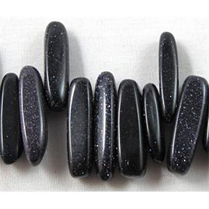 Blue SandStone beads, freeform Chip, Top-Drilled, 5mm wide,15-25mm length, 16 inch length