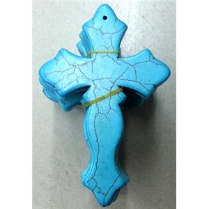 Cross Turquoise Pendant, stability, synthesize, approx 50x75mm