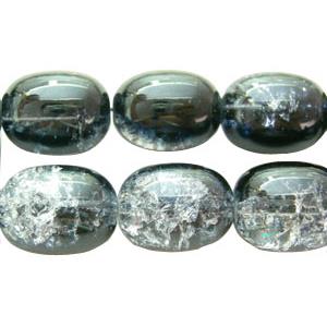 Crackle Glass Beads, barrel, 12x16mm, 50pcs per st