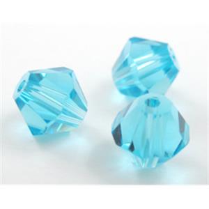 Chinese Crystal Beads, bicone, aqua, 8mm