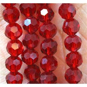 Chinese crystal glass bead, faceted round, 4mm dia, 100pcs per st