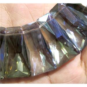 chinese crystal glass bead, faceted, approx 15-30mm, 25pcs per st