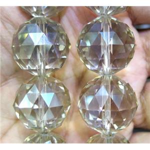 chinese crystal glass bead, faceted round, approx 15mm dia, 15pcs per st