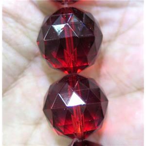 chinese crystal glass bead, faceted round, approx 20mm dia, 12pcs per st