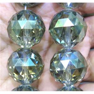 chinese crystal glass bead, faceted round, approx 15mm dia, 15pcs per st