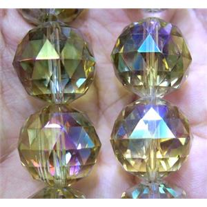 chinese crystal glass bead, faceted round, approx 20mm dia, 12pcs per st