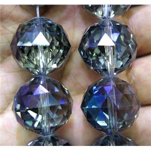 chinese crystal glass bead, faceted round, approx 20mm dia, 12pcs per st