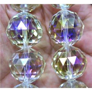 chinese crystal glass bead, faceted round, approx 20mm dia, 12pcs per st