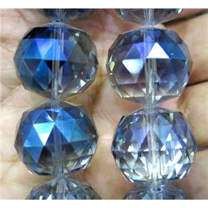 chinese crystal glass bead, faceted round, approx 20mm dia, 12pcs per st