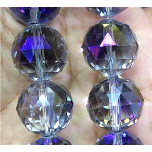 chinese crystal glass bead, faceted round, approx 15mm dia, 15pcs per st