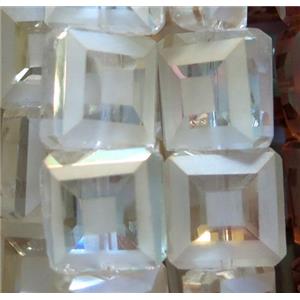 chinese crystal glass bead, faceted square, approx 14x14mm, 22pcs per st