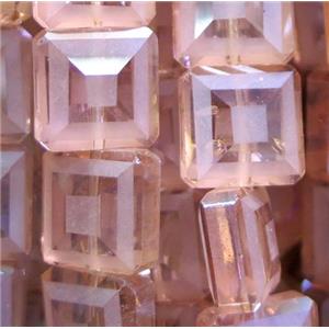 chinese crystal glass bead, faceted square, approx 14x14mm, 22pcs per st