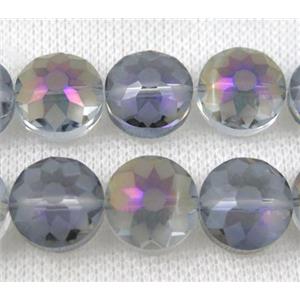 chinese crystal glass bead, faceted square, approx 18mm dia, 15pcs per st