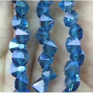 chinese crystal glass bead, diamondoid, approx 6mm dia, 100pcs per st