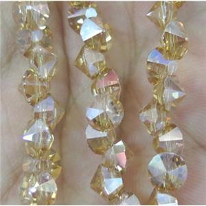 chinese crystal glass bead, diamondoid, approx 6mm dia, 100pcs per st