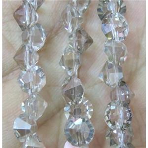 chinese crystal glass bead, diamondoid, approx 6mm dia, 100pcs per st