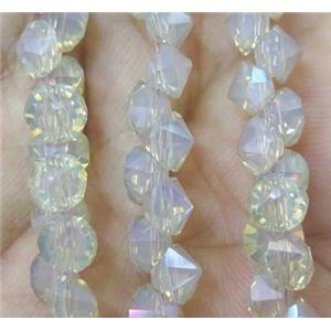 chinese crystal glass bead, diamondoid, approx 6mm dia, 100pcs per st