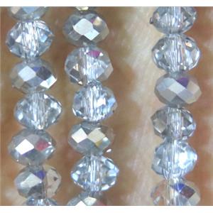 Chinese crystal bead, faceted rondelle, approx 4x6mm. 100 pcs per st