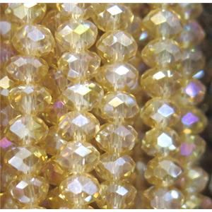 Chinese crystal bead, faceted rondelle, approx 4x6mm. 100 pcs per st