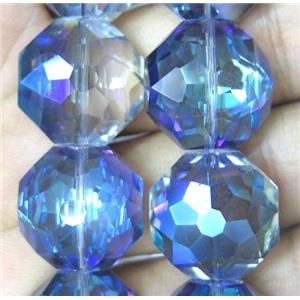 Chinese crystal bead, faceted flat round, approx 18mm dia, 18pcs per st