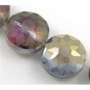 cut glass crystal bead, sun flower, 14mm dia