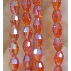 Chinese Crystal Beads, faceted oval, approx 3x5mm. 100pcs per st