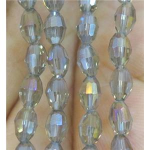 Chinese Crystal Beads, faceted oval, approx 3x5mm. 100pcs per st