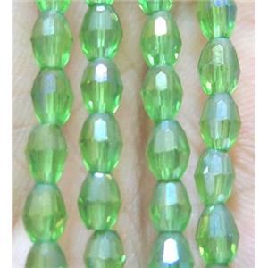 Chinese Crystal Beads, faceted oval, approx 4x6mm, 72pcs per st