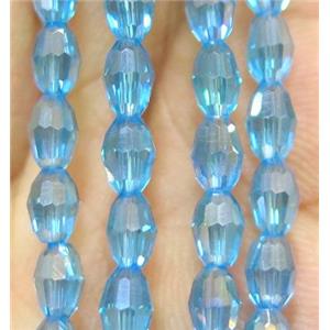 Chinese Crystal Beads, faceted oval, approx 3x5mm. 100pcs per st