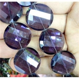 chinese crystal bead, faceted, twist round, approx 22mm dia, 15pcs per st