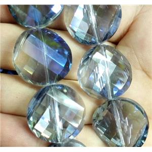 chinese crystal bead, faceted, twist round, approx 22mm dia, 15pcs per st