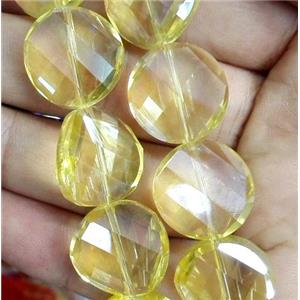 chinese crystal bead, faceted, twist round, approx 18mm dia, 20pcs per st