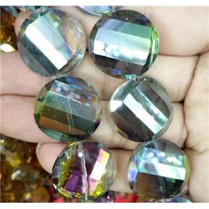 chinese crystal bead, faceted, twist round, approx 22mm dia, 15pcs per st