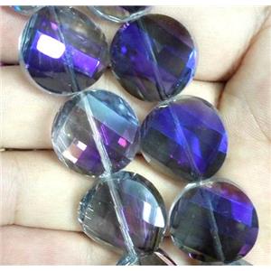 chinese crystal bead, faceted, twist round, approx 18mm dia, 20pcs per st