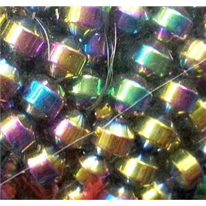 Hematite bead, no-Magnetic, colorful plated, 6mm dia