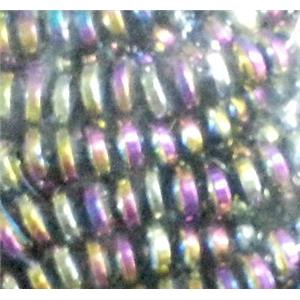 Hematite bead, no-Magnetic, colorful plated, 4mm dia