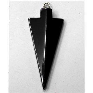 Hematite arrowhead pendant, approx 18x39mm