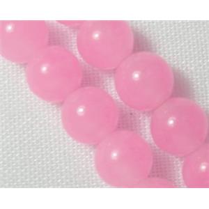 Jade beads, Round, pink, 10mm dia, 40beads per st.