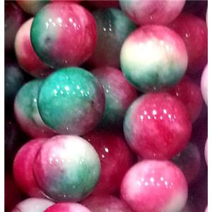 Jade beads, Round, colorful, 12mm dia, approx 32pcs per st