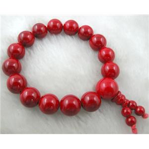 Stretch Jade bracelet, 12mm dia, 8 inch length