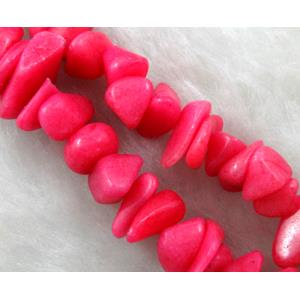 Erose jade bead, Dye chips, stabile, approx 4-12mm, 36 inch length