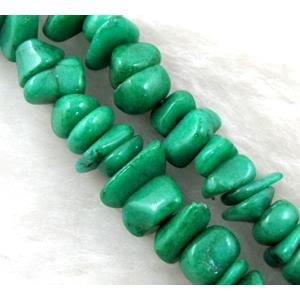 Erose jade bead, Dye chips, stabile, approx 4-12mm, 36 inch length