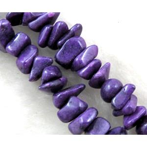 Erose jade bead, Dye chips, stabile, approx 4-12mm, 36 inch length