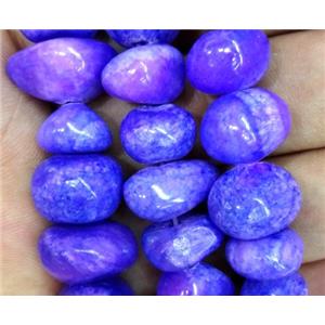 purple jade beads, freeform chips, stabile, approx 6-10mm, 28 inches length