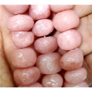 pink jade beads, freeform chips, stabile, approx 6-10mm, 28 inches length