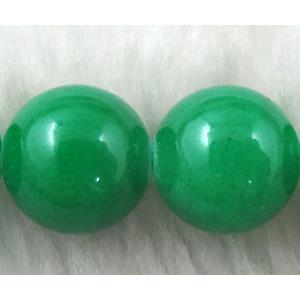 Round Jade bead, dye, stabile, half transparent, 8mm dia, 50pcs per st