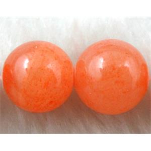 Round Jade bead, dye, stabile, half transparent, 10mm dia, 40pcs per st