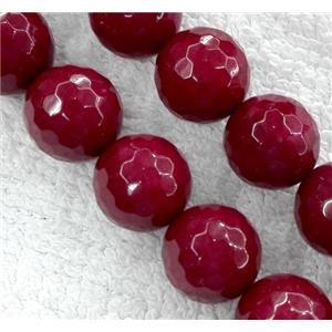 Red Jade Beads, Dye, stabile, faceted round, approx 2mm dia