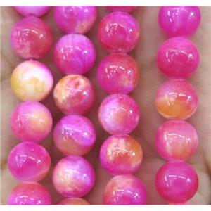 Persia jade bead, round, stabile, colorful, 10mm dia, approx 38pcs per st